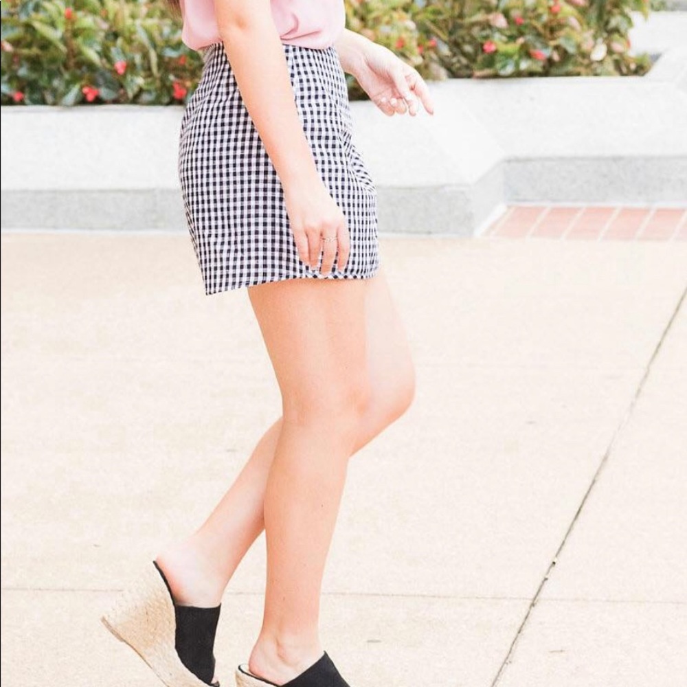 Black and White Gingham Mini Skirt